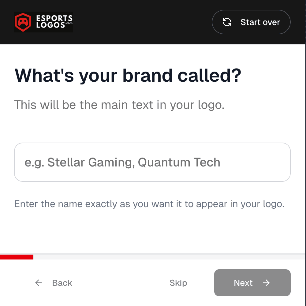 Gaming style input form - user entering team name and game preferences